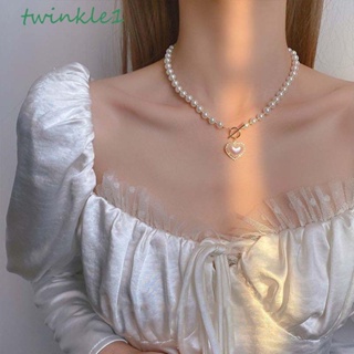 Twinkle1 สร้อยคอโซ่ โลหะผสม ประดับไข่มุก เข้ากับทุกการแต่งกาย สําหรับผู้หญิง