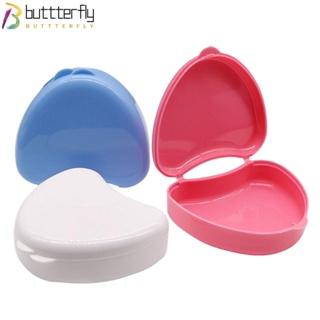 Buttterfly กล่องพลาสติกเก็บฟันปลอม แบบพกพา หลากสี สําหรับผู้ชาย และผู้หญิง