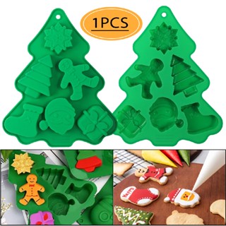 Christmas Tree Snowflake Gingerbread Man Bell Silicone Mold Cake Baking Mould