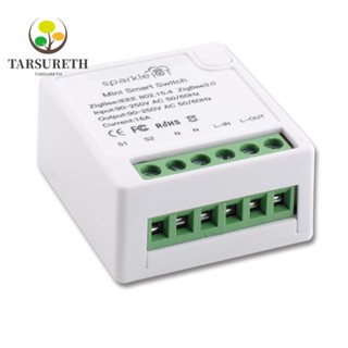 Tarsureth ZigBee3.0 โมดูลรีเลย์สวิตช์เปิด ปิด อัจฉริยะ PC ทองแดง WiFi 16A ABS ทนทาน สีขาว สําหรับ Alexa Google Home