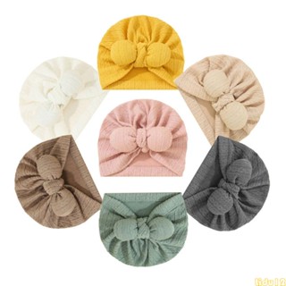 Lidu12 หมวกผ้าโพกหัว ยืดหยุ่นสูง สีพื้น อุปกรณ์เสริม สําหรับเด็กทารกแรกเกิดผู้หญิง 0-18 เดือน