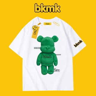 Bkmk เสื้อยืดแขนสั้น ผ้าฝ้ายแท้ ทรงหลวม ขนาดใหญ่ สไตล์สตรีท