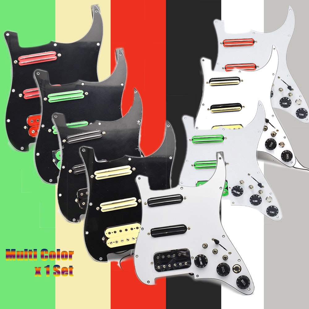 SH กีตาร์ไฟฟ้า Pickguard Pickup พร้อมสายไฟ Singlecut โหลด Prewired Double Coil กีตาร์ Pick Guard Scratchplate Assembly