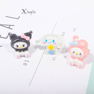 【เงินสดในการจัดส่ง】Sanrio แหวนเรซิ่น สเตนเลส แบบเต็มตัว ลายน่ารัก DIY สําหรับตกแต่ง