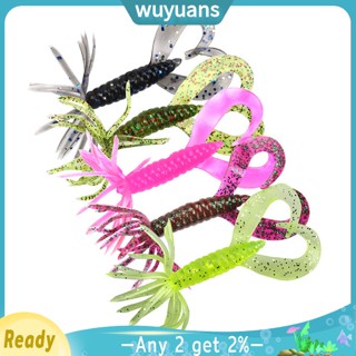 Wuyuans เหยื่อตกปลา รูปกุ้งหนอนเทียม สองหาง ไบโอนิค นิ่ม ขนาด 7 ซม. 1.8 กรัม