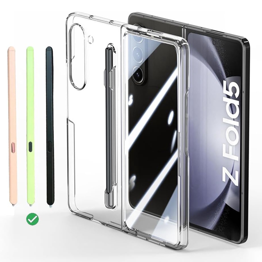 เคส พร้อมที่ใส่ปากกา S สําหรับ Samsung Galaxy Z Fold 5 กระจกนิรภัย ป้องกันหน้าจอ ฝาครอบในตัว