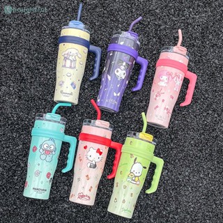 1200ml Sanrio Hello Kitty Thermos Cup My Melody Cinnamoroll Kuromi Pochacco Hangyodon 304สแตนเลสความจุสูงถ้วยน้ำTH