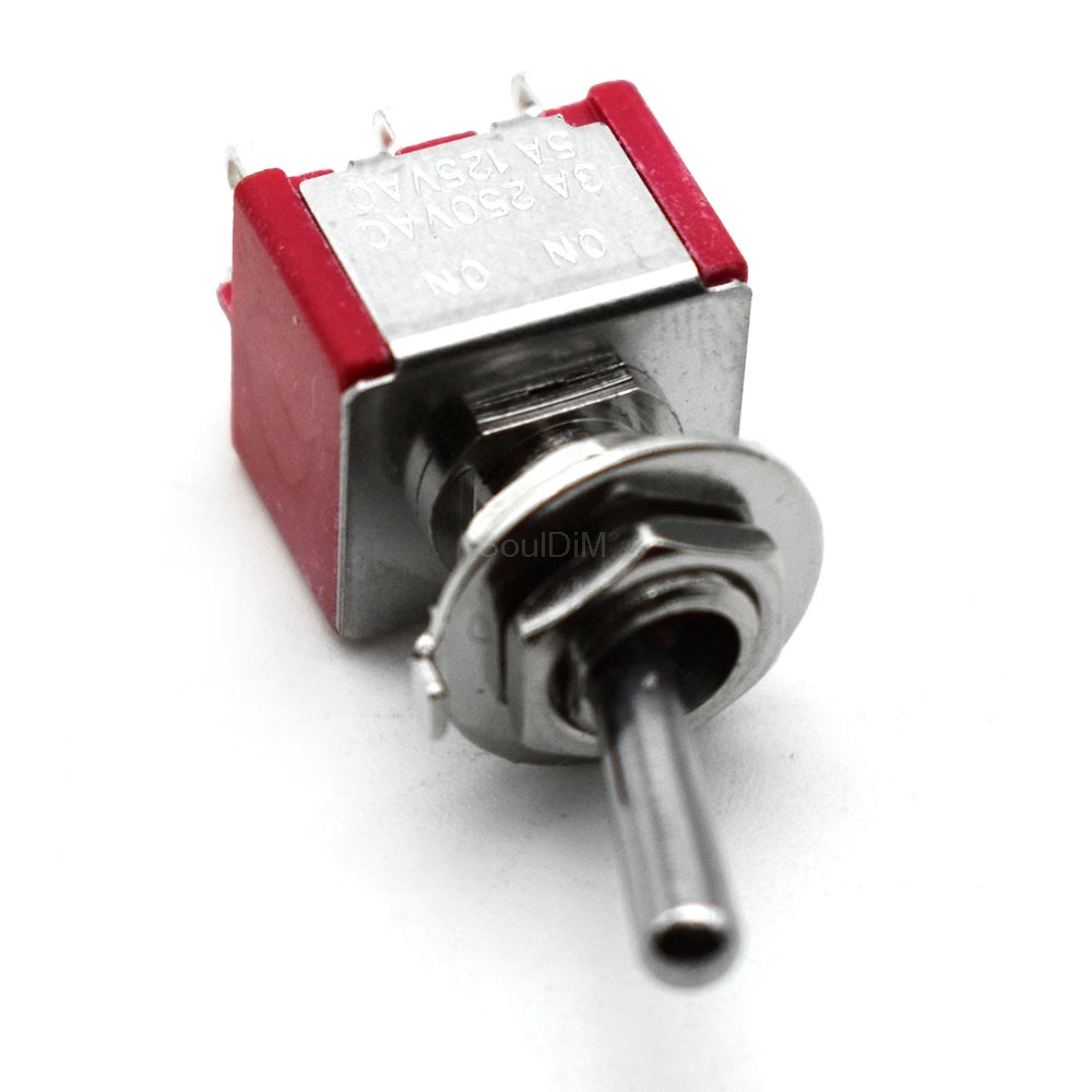 2pcs Mini 2 Way กีตาร์ไฟฟ้าเบสสลับสวิทช์ AC 125V 6A ON/ON สีแดง/สีฟ้า Elecric กีตาร์อุปกรณ์เสริม - รูปที่ 2