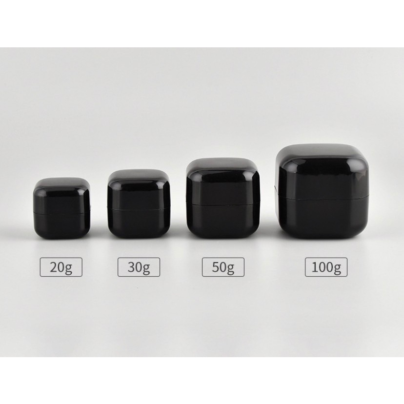 20g-100g กระปุกครีม โลชั่น ของจิปาถะพกพา ทรงเหลี่ยมเงาสีพาสเทล เนื้อพลาสติกหนา กระปุกครีมดีไซด์ใหม่