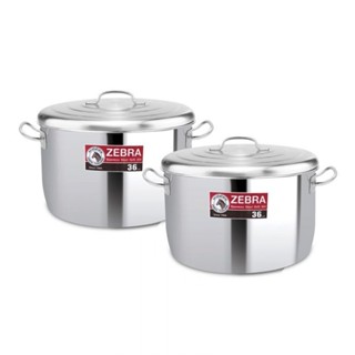 Zebra ชุดหม้อ 36 ซม. ควมาสูง 22 ซม. ความจุ 21.5 ลิตร / ใบ แพ…