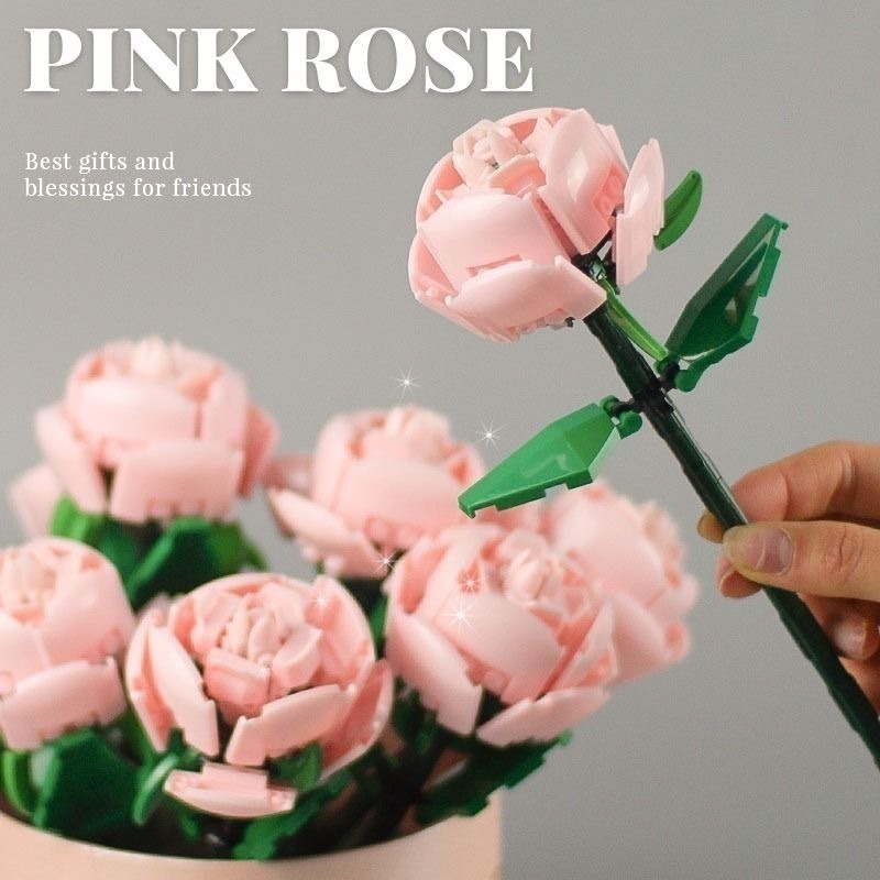 ช่อดอกอิฐ สีแดง โรแมนติก ของเล่น ของขวัญ สําหรับตกแต่งแฟนสาว