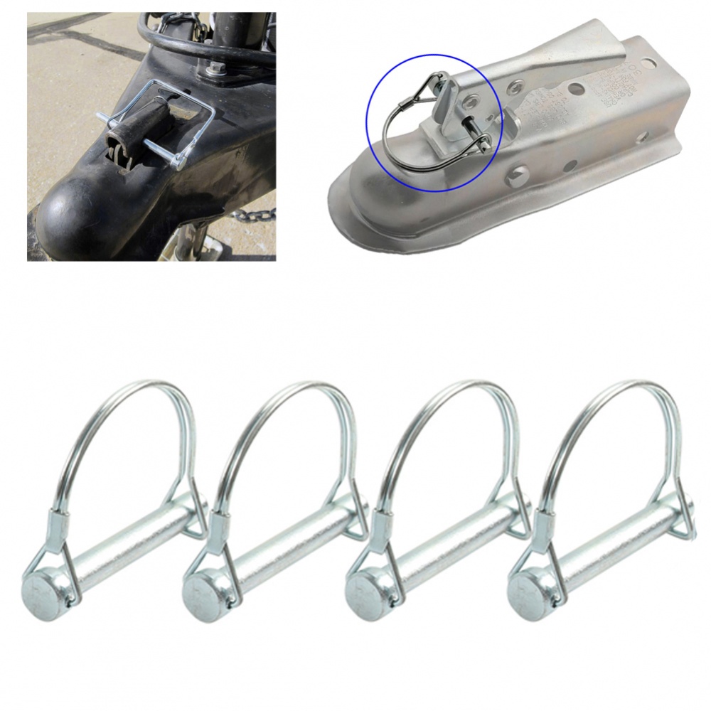 4x M8*70 มม.Trailer Coupler Hitch Pin Lock D Shape Heavy-Duty ลากจูงความปลอดภัยล็อค