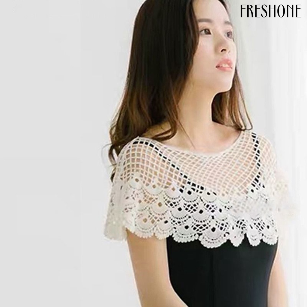 [FISI] เสื้อคลุมไหล่ ผ้าลูกไม้ซีทรู แบบบาง ระบายอากาศ น้ําหนักเบา เข้ากับทุกการแต่งกาย สําหรับผู้หญิง