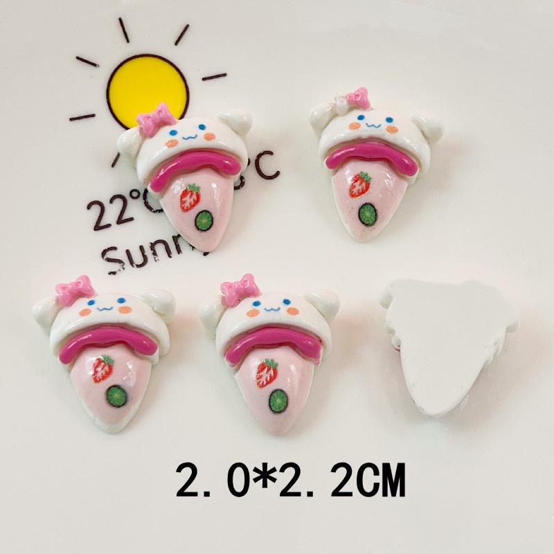 [2 #] Jibbitz Crocs กิ๊บติดผมเรซิ่น รูปกรวยไอศกรีม การ์ตูนสุนัขน่ารัก หูใหญ่ แวววาว DIY อุปกรณ์เสริม สําหรับทําผม QP