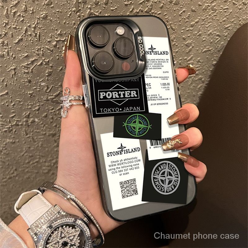 เคสโทรศัพท์มือถือโลหะ กันกระแทก สองชั้น ลายฉลาก แนวสตรีท หลากสี สําหรับ Iphone 15promax 13 12 11 xsm