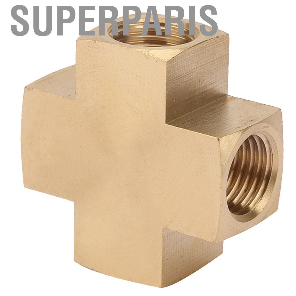 Superparis 1/4 FNPT ข้อต่ออะแดปเตอร์ 4 ทางเท่ากับหญิงเชื่อมต่อเครื่องมืออุตสาหกรรม 00