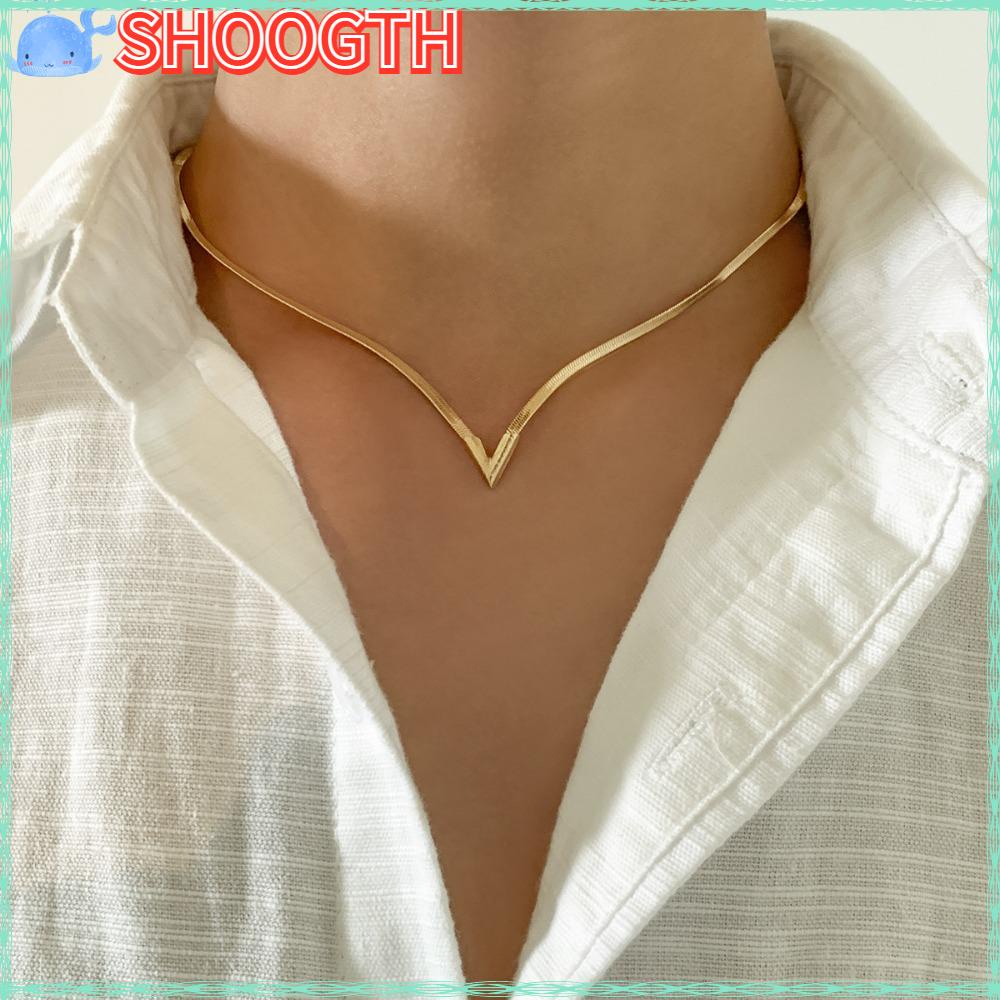 Shoogth โช้กเกอร์โซ่งู ทองเหลือง รูปตัว V น้ําหนักเบา สําหรับผู้หญิง