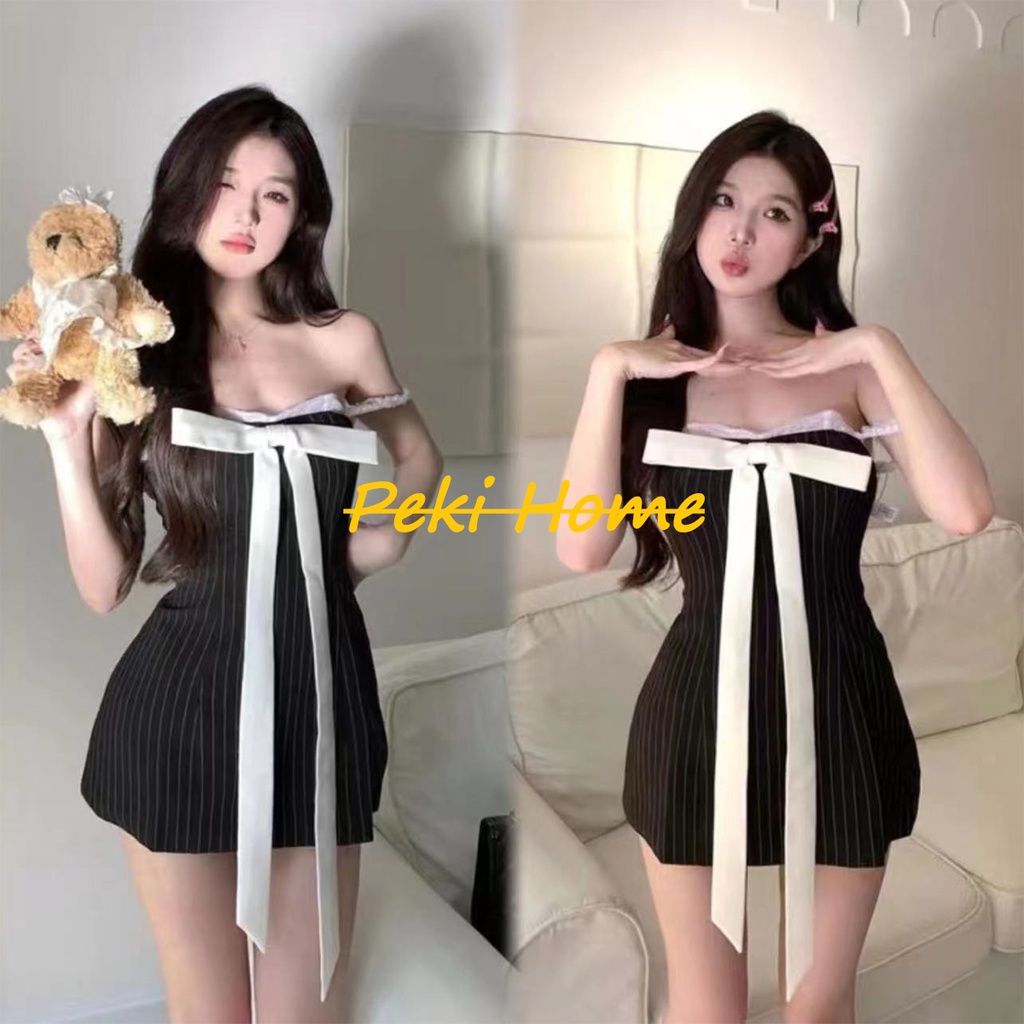 ชุดมินิเดรส เปิดไหล่ สองด้าน เซ็กซี่ สไตล์ฤดูร้อน