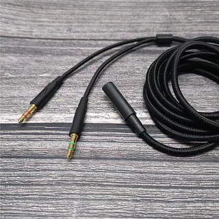 สายเคเบิลต่อขยาย PC 3.5 มม. 2in1 สําหรับหูฟังเล่นเกม Kingston HyperX Cloud II Alpha Mix Flight Core Revolver S