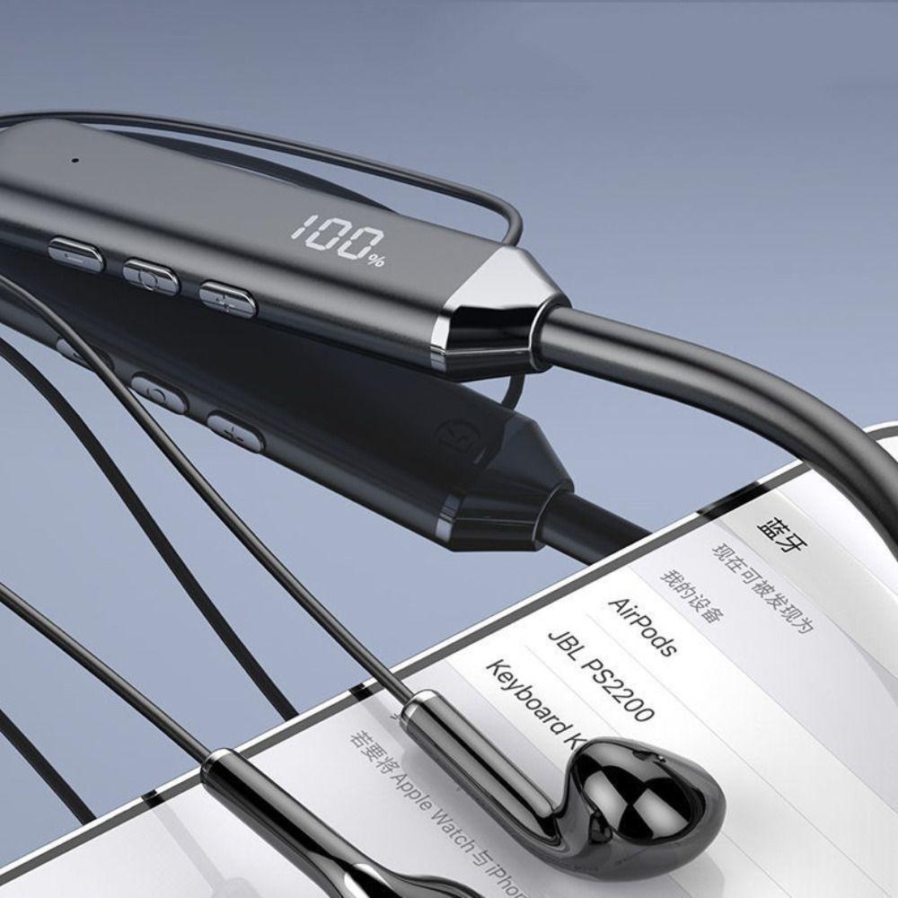 มอคโฮ หูฟังบลูทูธ,กันน้ําบลูทูธไร้สาย,ชุดหูฟังเกมลวดพร้อมไมโครโฟนสเตอริโอทวิภาคีอลูมิเนียมอัลลอยด์หูฟังคล้องคอของขวัญวัน