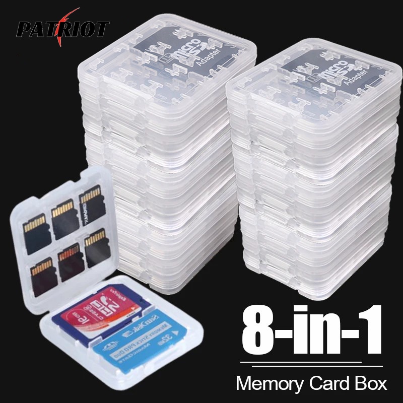 กล่องพลาสติกใส สําหรับใส่ซิมการ์ด Micro SD การ์ดความจํา 8 in 1 Mini SD SDHC TF MS