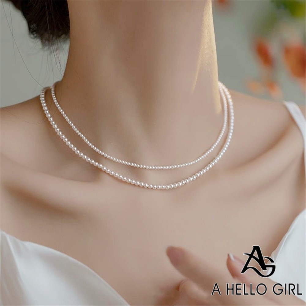 A HELLO GIRL ใหม่ สร้อยคอโซ่ ประดับมุกธรรมชาติ หรูหรา สําหรับผู้หญิง 2023