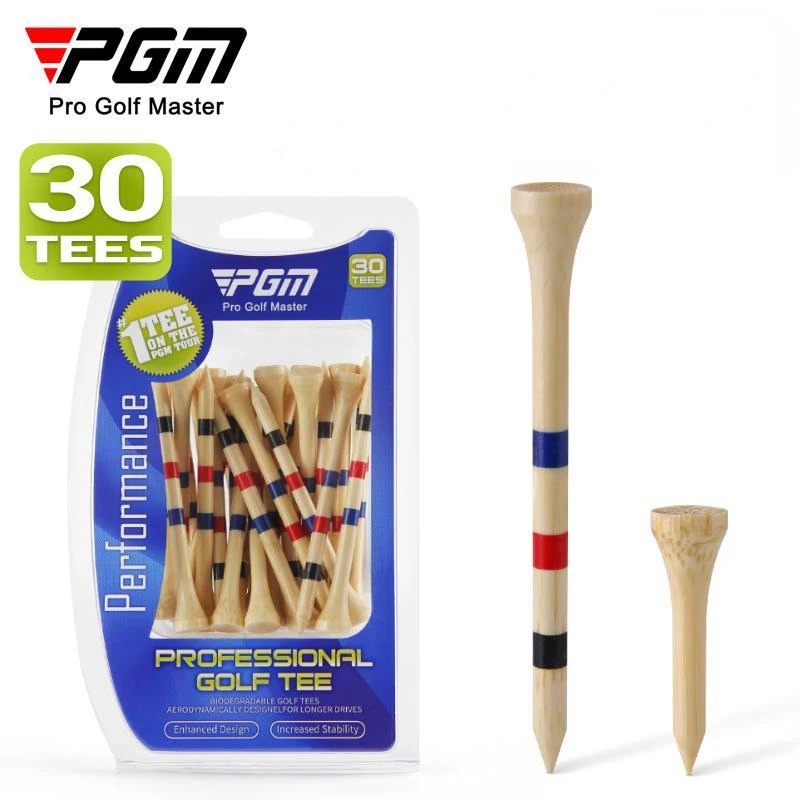 Pgm QT030 Golf Bamboo Tee ปรับระดับความสูงได้ Ball Pin ความยาวสินค้ากอล์ฟความลึก Mark Tees