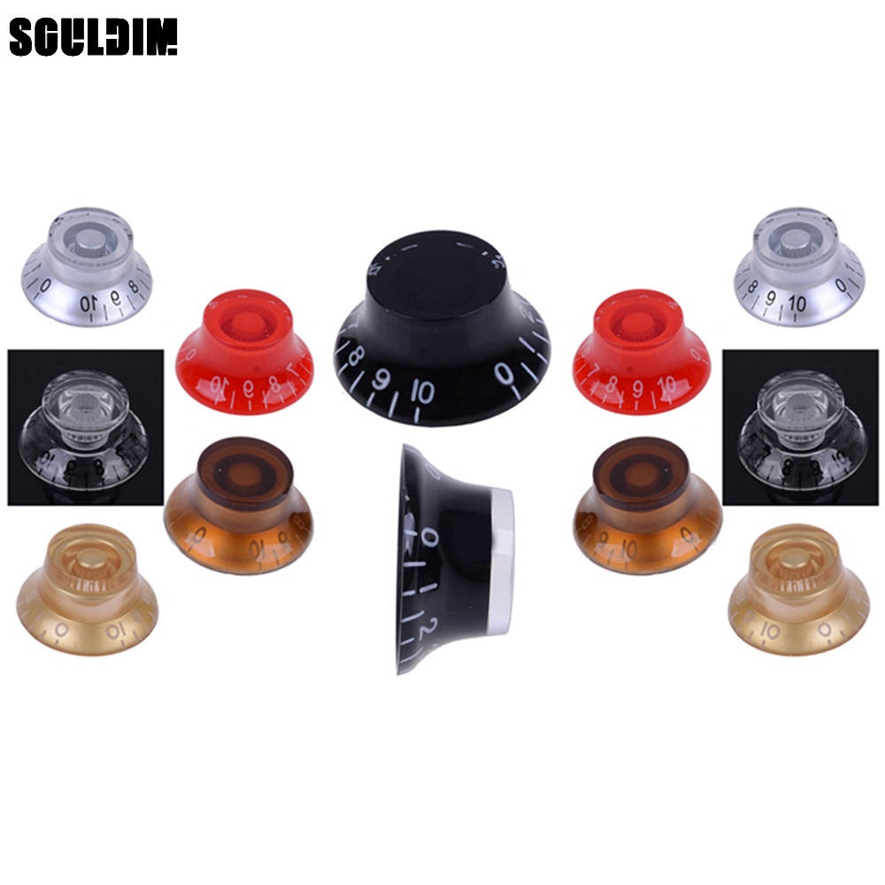 2 ชิ้นหลายสี LP กีตาร์ไฟฟ้า Volume Tone Knob หมวกด้านบนตรงกีตาร์ควบคุมความเร็วลูกบิดพลาสติก