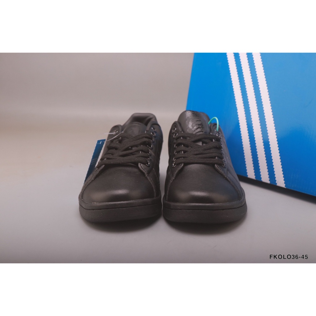 EU36-45 Adidas Authentic Adifom Stan Smith White Grey Black EU36-46 แฟชั่นวินเทจต่ำด้านบนลื่นกีฬาลำลองรองเท้าวิ่งแบนfree