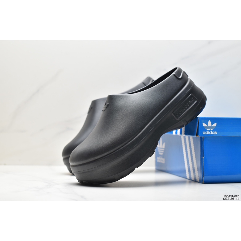 New Genuine Adidas Adifom Stan Smith Platform MuleSand Black Unisex แฟชั่นรองเท้าแตะสบาย ๆH416
