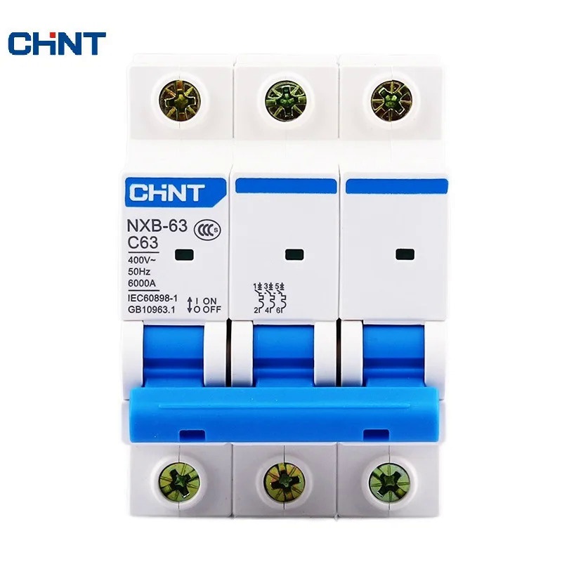 Chnt CHINT NXB-63 3P AC 230/400V เบรกเกอร์วงจรขนาดเล็ก C 6 10 16 20 25 32 40 63A ป้องกันโอเวอร์โหลด 
