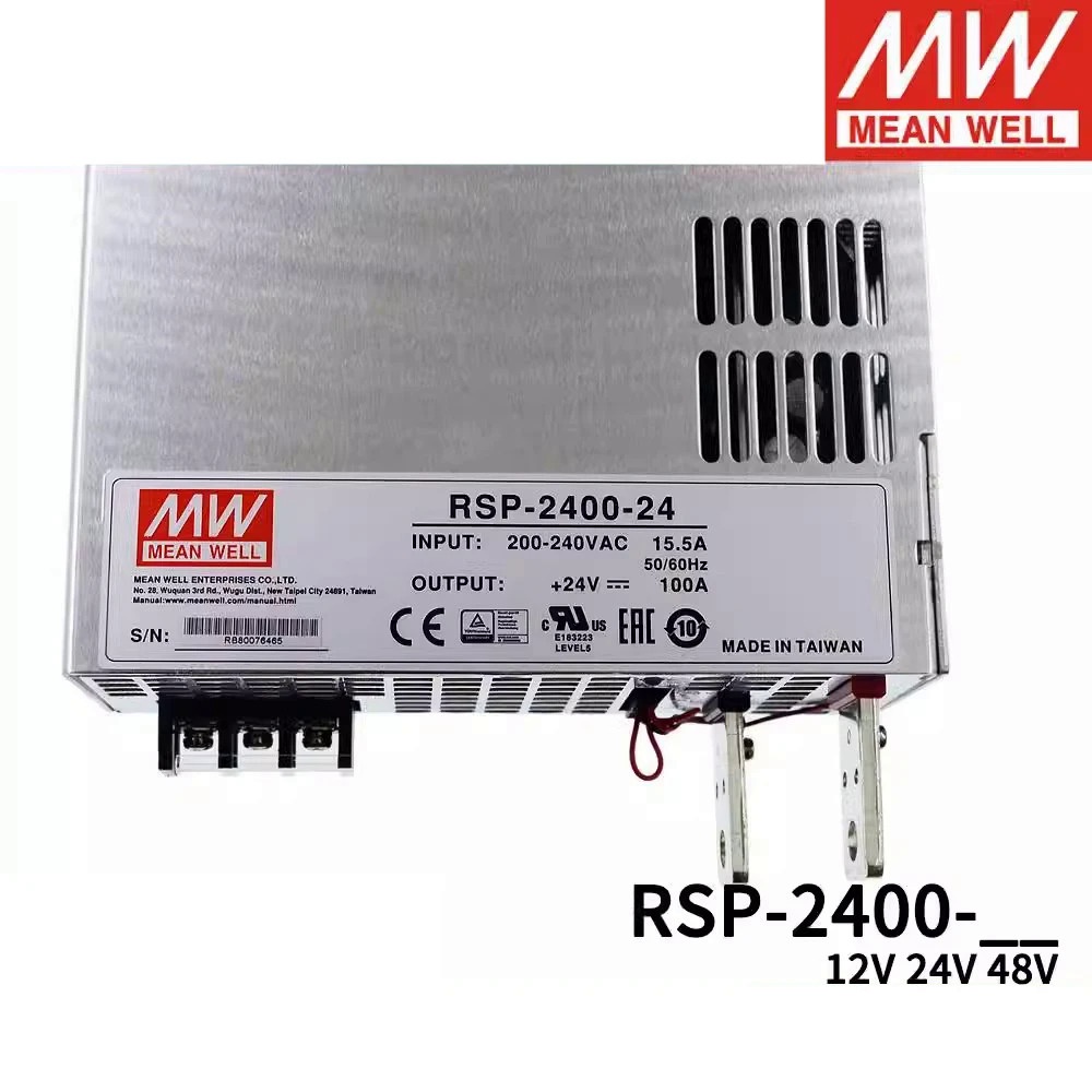 ไต้หวัน MEAN WELL RSP-2400-12 RSP-2400-24 RSP-2400-48 2400W PFC AC DC แหล่งจ่ายไฟเอาต์พุตเดียว Switching Power Supply**-&