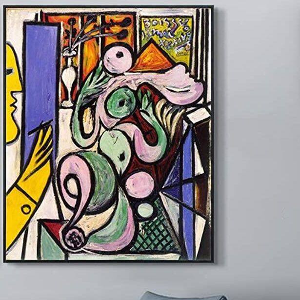 ผ้าใบภาพวาด Pablo Picasso ติดผนัง 1 ชิ้น เสริมความสวยงามในห้องนั่งเล่นหรือสำนักงาน