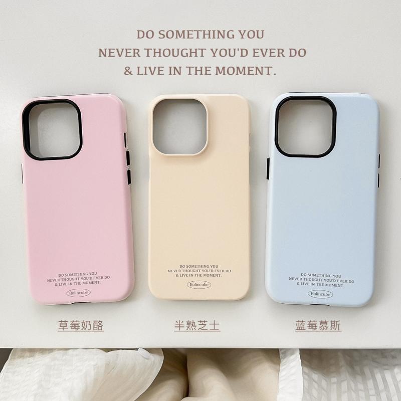 เคสโทรศัพท์มือถือ แบบสองชั้น สีพื้น สําหรับ iPhone11 12 13 14 15 12Promax 13Promax 14Promax 14Promax X XS XR CJZJ