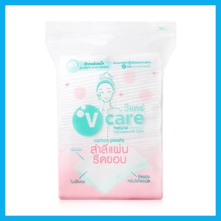 V care Cotton Embossed Pad Natural 100 Sheets.