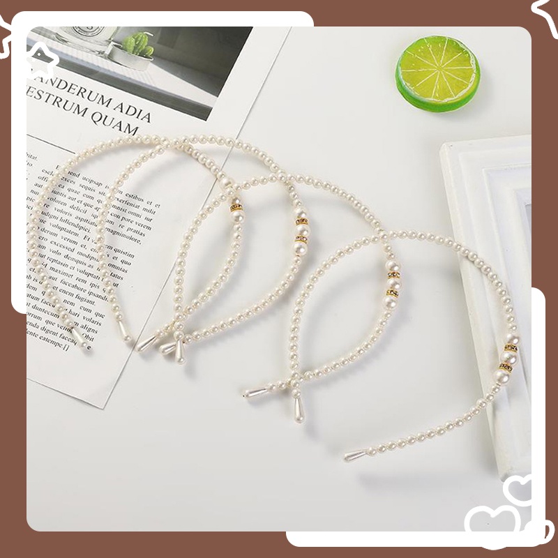 COD พร้อมส่งที่คาดผมสีขาวไข่มุกเกาหลีแฟชั่นลูกปัดสำหรับผู้หญิงเครื่องประดับผมราคาถูกที่สุดขายส่ง-Tender