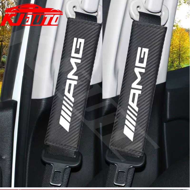 ปลอกหนังหุ้มเข็มขัดนิรภัยรถยนต์ สําหรับ Mercedes Benz AMG Benz A B C E S Class AMG E200 W210 W203 W124 W204 W211 W123 W205 W212 W203 C200 1/2 ชิ้น