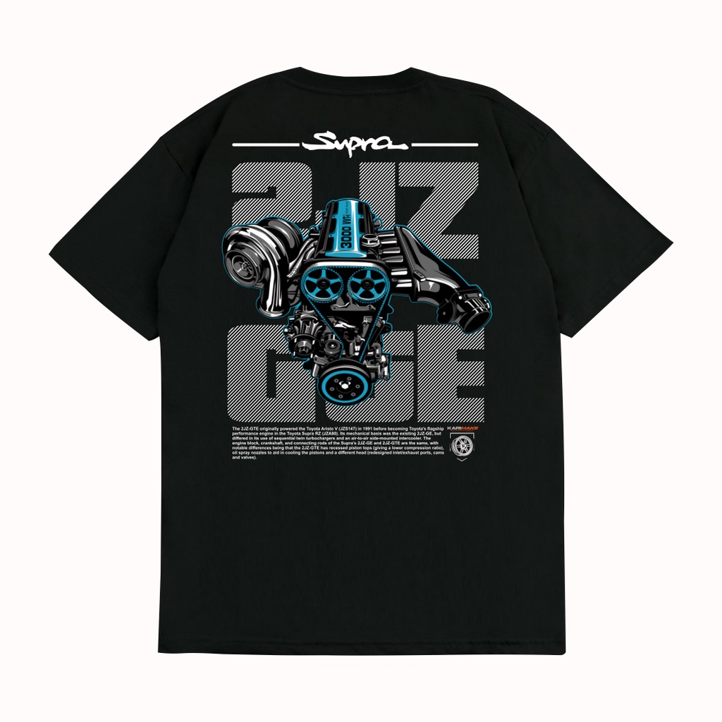 มีหลายสี เสื้อยืด พิมพ์ลาย Krmk Kaos TOYOTA SUPRA MK4 2JZ-GTE