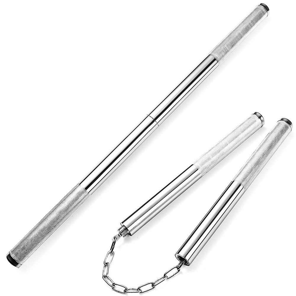 ㊣✅โลหะ Nunchaku ประกบกันได้สองในหนึ่งโลหะสามารถต่อได้ การแสดง อุปกรณ์ประกอบฉากการฝึกอบรม