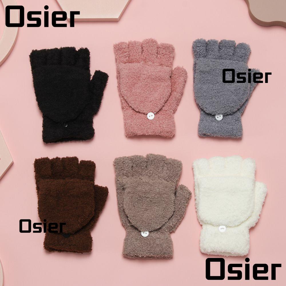 Osier1 ถุงมือกํามะหยี่ปะการัง แบบหนา อบอุ่น ฤดูหนาว สําหรับเด็กผู้ชาย และเด็กผู้หญิง