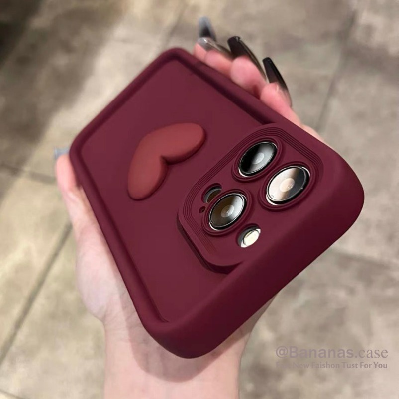 Iphone 16 15 14 13 12 11 Pro Max X Xr Xs Max 7 8 Plus SE2020 เคสโทรศัพท์น่ารัก 3D DIY น่ารักหัวใจรักปกอ่อน