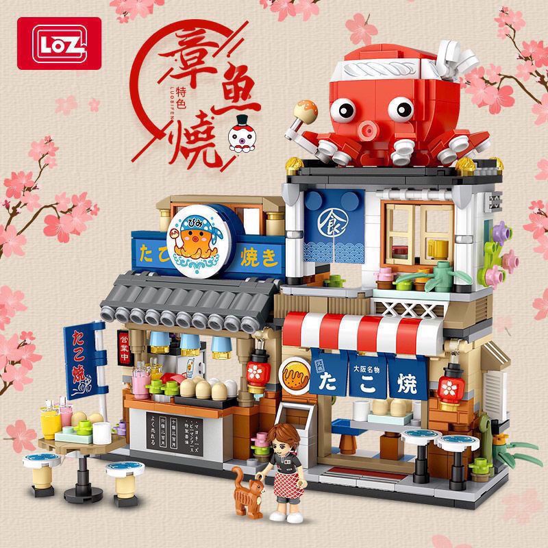 Loz บล็อกตัวต่อเลโก้ รูปบ้านปลาหมึก สไตล์ญี่ปุ่น ของเล่น สําหรับเด็กผู้หญิง 8 Series 2023