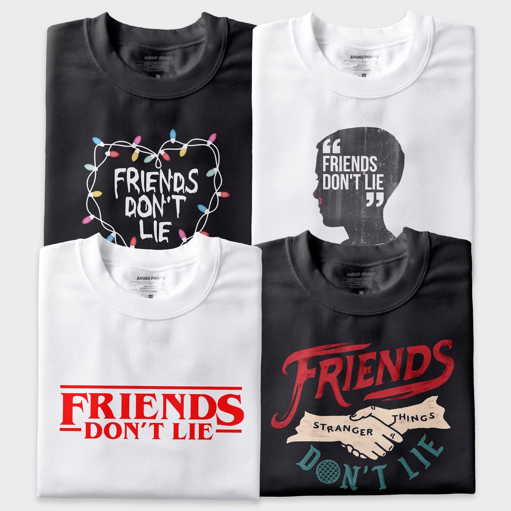 อ่อนนุ่ม 6 เสื้อยืด Stranger Things Shirt - Friends Dont Lie Collection - ANIMO APPAREL