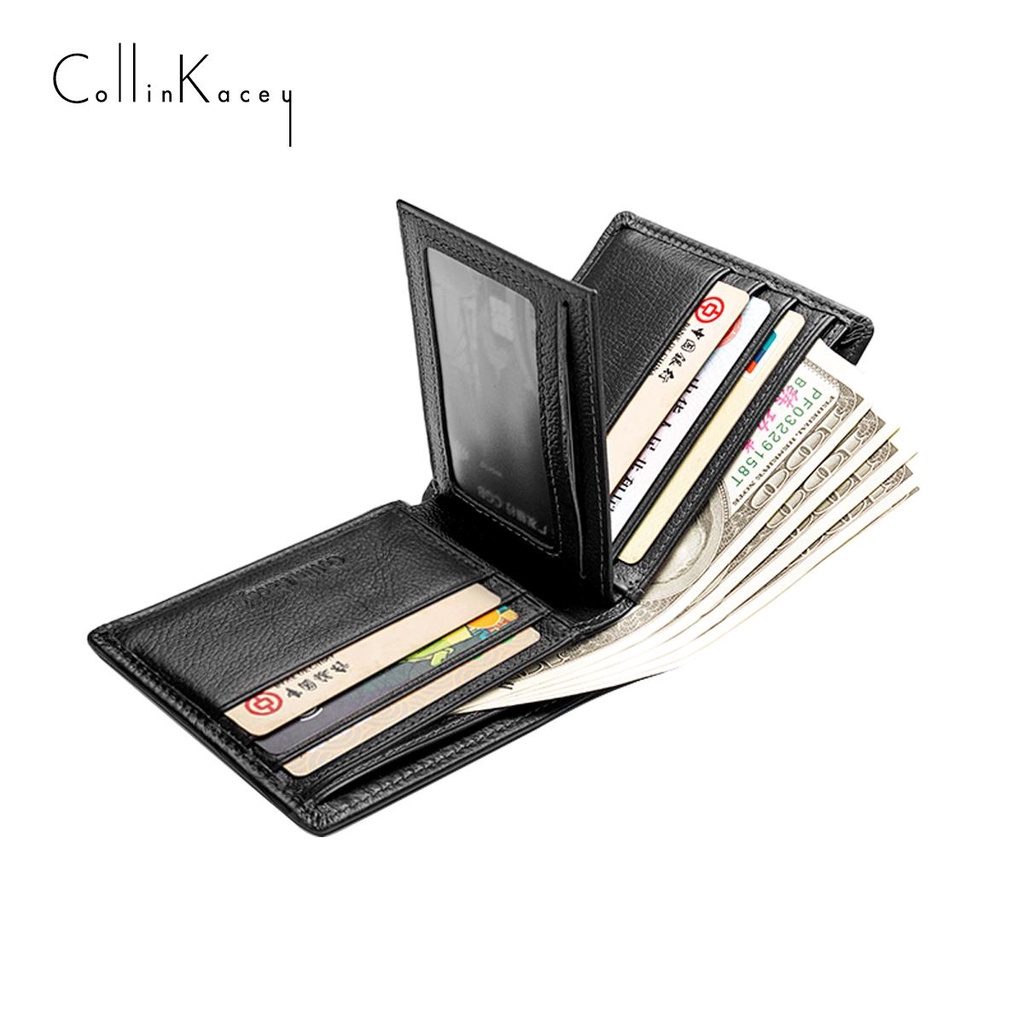 (แจกโค้ด30%กรอก INC479GW ช่องโค้ดช้อปปี้)CollinKacey A17 กระเป๋าสตางค์ผู้ชายหนังแท้ใบสั้น ซื้อกระเป๋าสตางค์แถมฟรีเข็มขัด