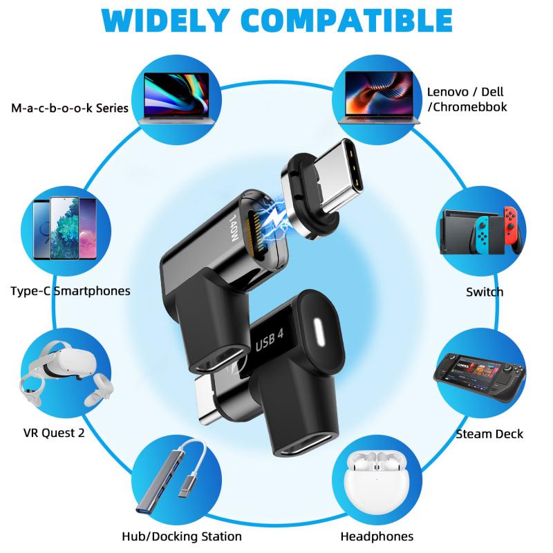 อะแดปเตอร์แม่เหล็ก 140W 24Pins USB 4 Type C สําหรับ Mac book Pro Air Samsung 40G 20G 8K@60Hz USB C - รูปที่ 6