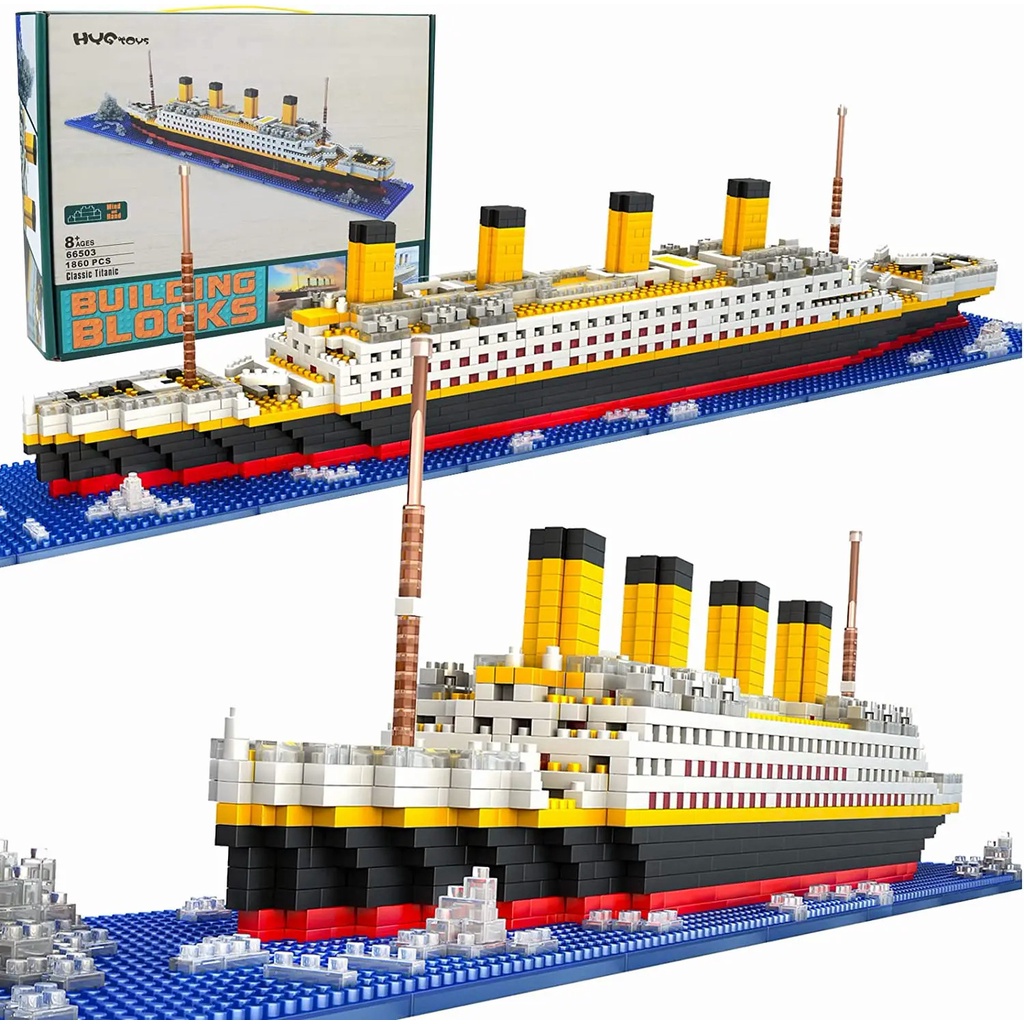 Titanic Micro Mini Building Blocks Set, 1860Pcs Titanic Toy Ship Model Building Bricks, 3D Puzzle Se