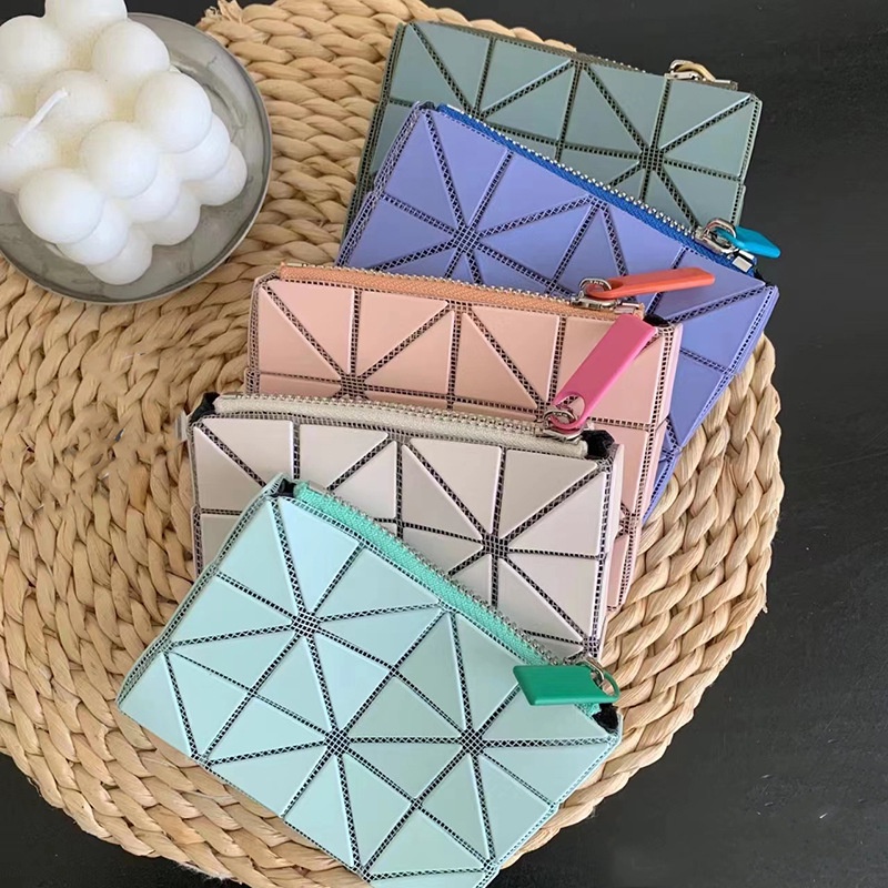 Boen ใหม่ กระเป๋าใส่เหรียญ ใส่บัตร มาการง ประดับเพชร ทรงเรขาคณิต หกช่อง สําหรับผู้หญิง