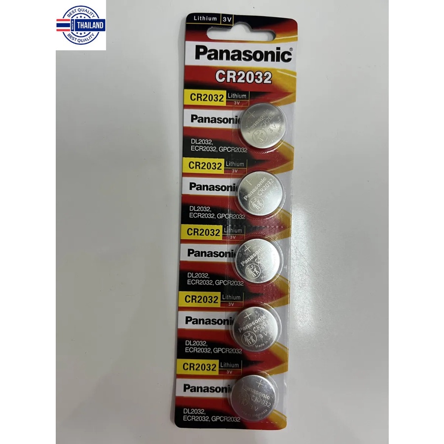 Panasonic ถ่านกระดุม lithium CR2032 3V1 แพ็ค 5 ก้อน