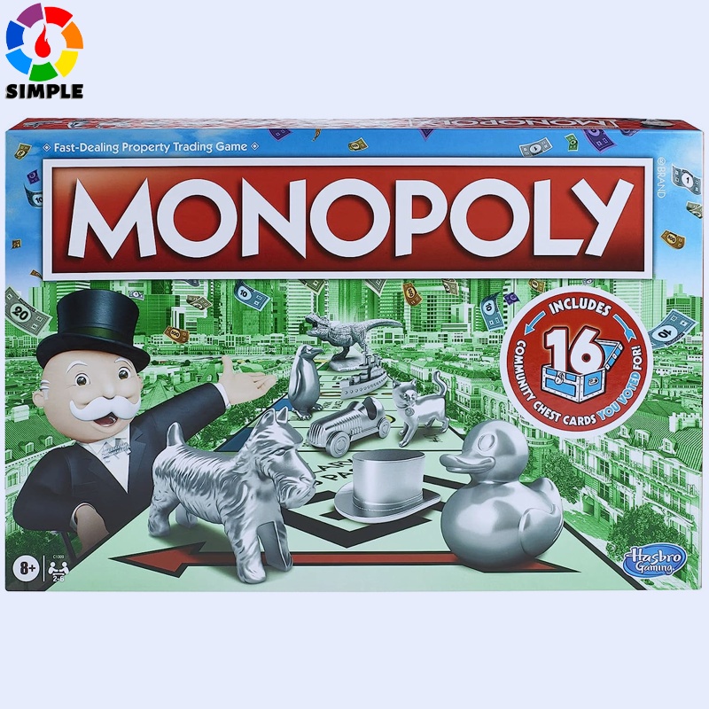 MONOPOLY Board Game Fast Dealing Property Trading Game 2 to 6 Players Family Kids Ages 8 UP Board Game