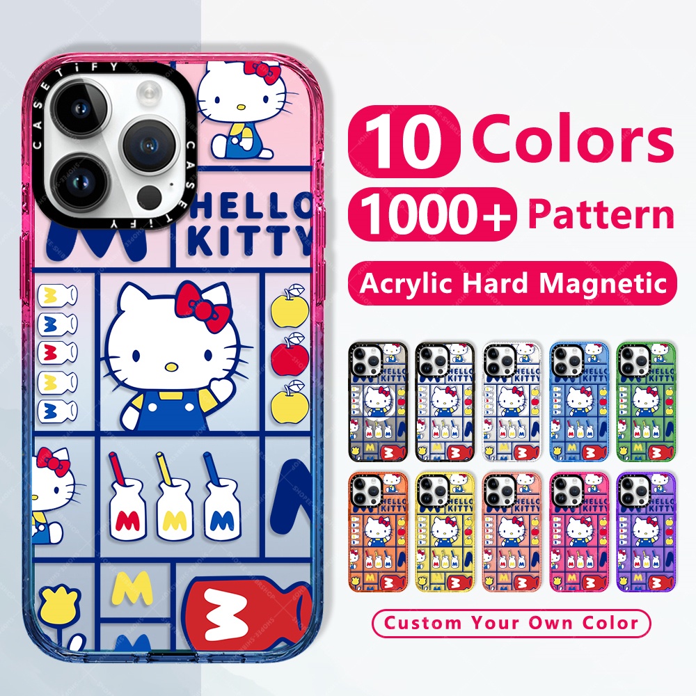 กันกระแทกใสแข็งแข็งแฟชั่นหรูหราSANRIO แม่เหล็กชาร์จได้เคสโทรศัพท์มือถือ ลายสก๊อต และ Hellow Kitty น่ารัก สําหรับ Iphone 15 12 13 14 Pro Max 15 Plusยี่ห้อบางใสไอโฟนปกป้องแม่เหล็กชาร์จได้เคสใสขอบเรียบฝาปิดป้องกันสีเหลืองCasetifyใสกันกล้องคุณภาพสูง